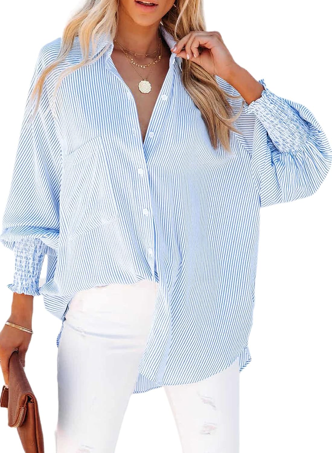 Striped Boyfriend Pocket Shirt