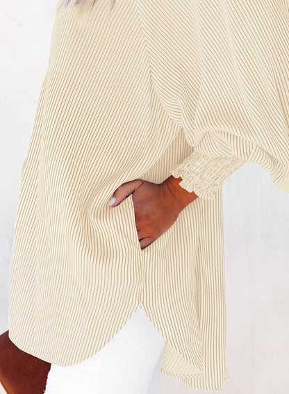 Striped Boyfriend Pocket Shirt