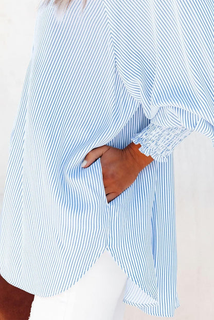 Striped Boyfriend Pocket Shirt