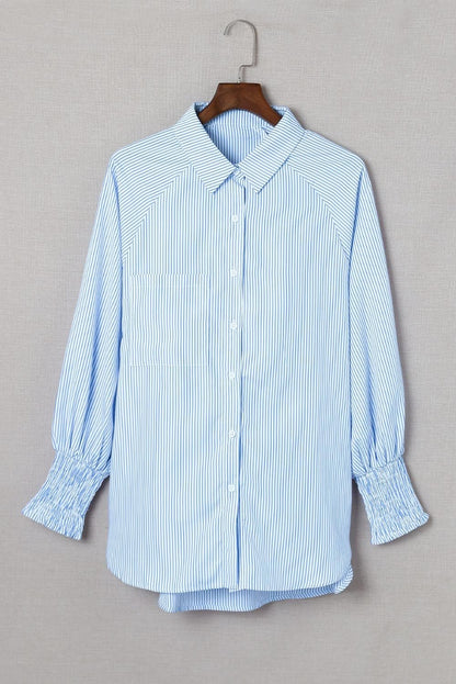 Striped Boyfriend Pocket Shirt