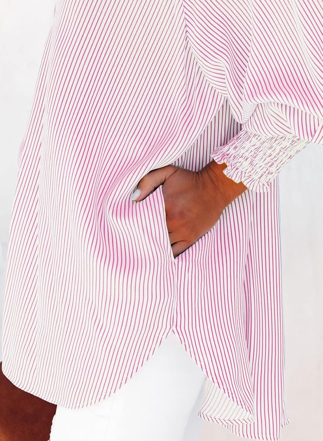 Striped Boyfriend Pocket Shirt