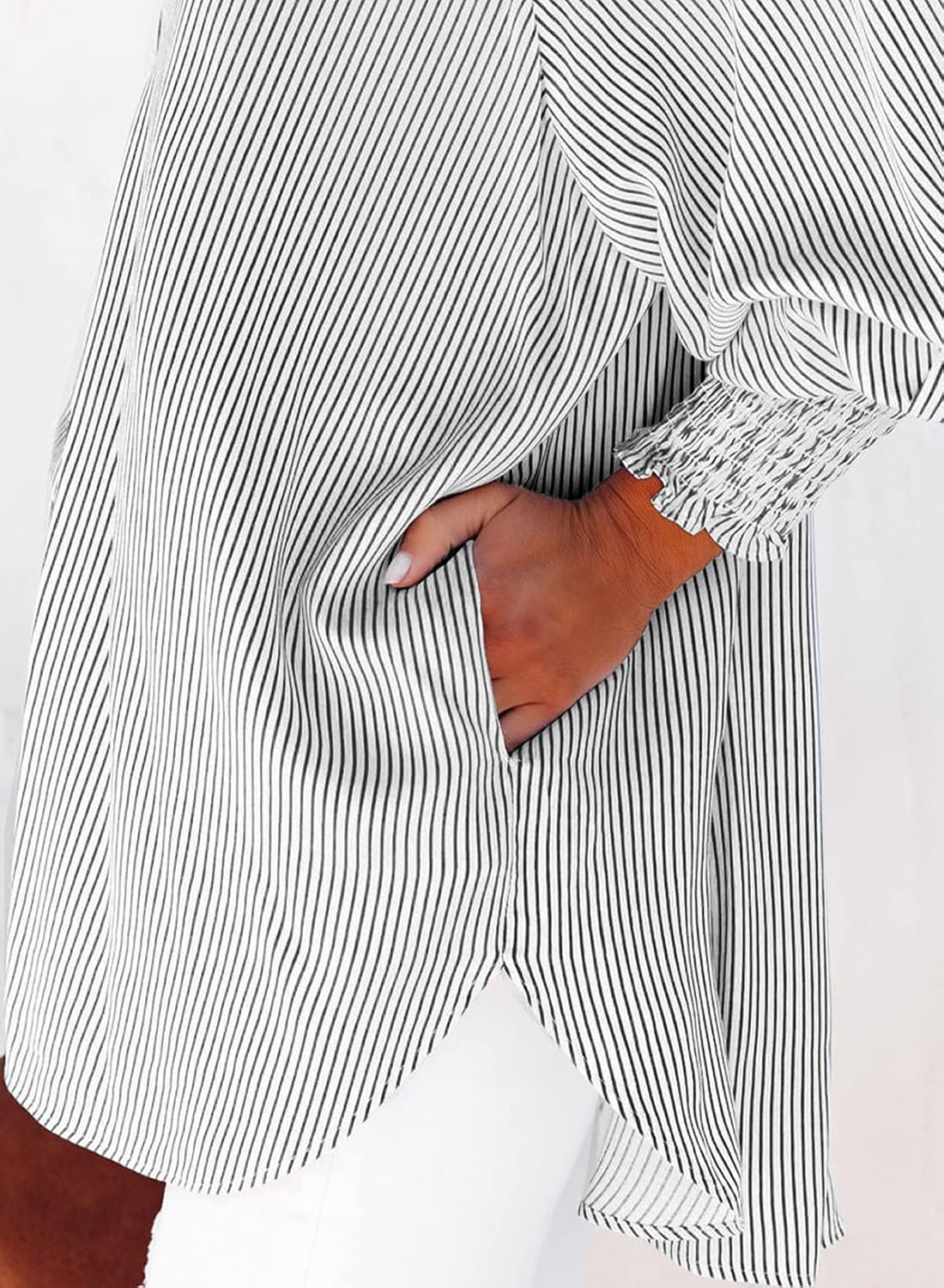 Striped Boyfriend Pocket Shirt