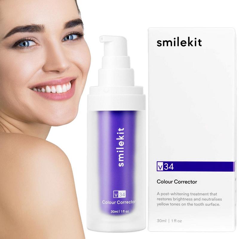 30ml V34 Purple Whitening Toothpaste Remove Stains Reduce Yellowing Care For Teeth Gums Fresh Breath Brightening Teeth 2023